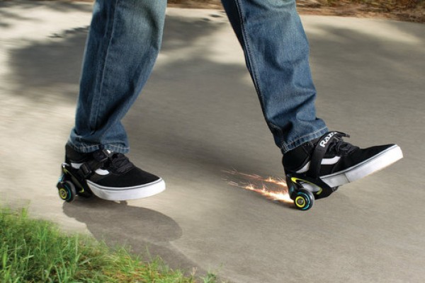 shoes with roller blades in them