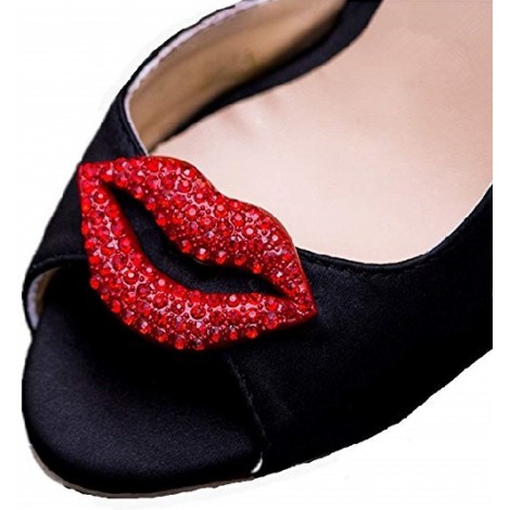 Black Douqu Assorted Color Fashion Leather Bow Shoes Clips Velvet Decorative Shoe Accessories Shoe Clip Charms 