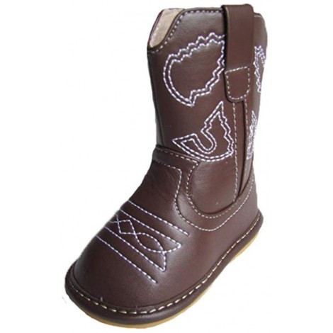 dark brown cowboy boot squaky shoes brown