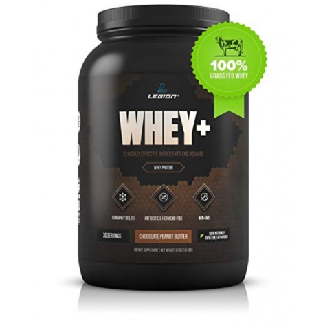 Legion Whey+ chocolate peanut butter flavored protein powder