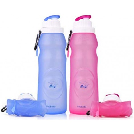 Collapsible Silicone Water Bottles - Sports Camping Canteen 20 Oz