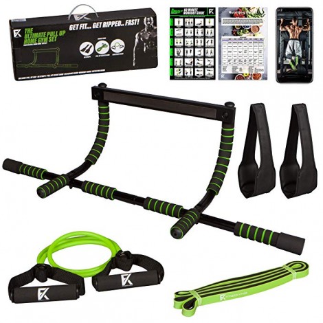 doorway pull up bar set in green Fitness Kings