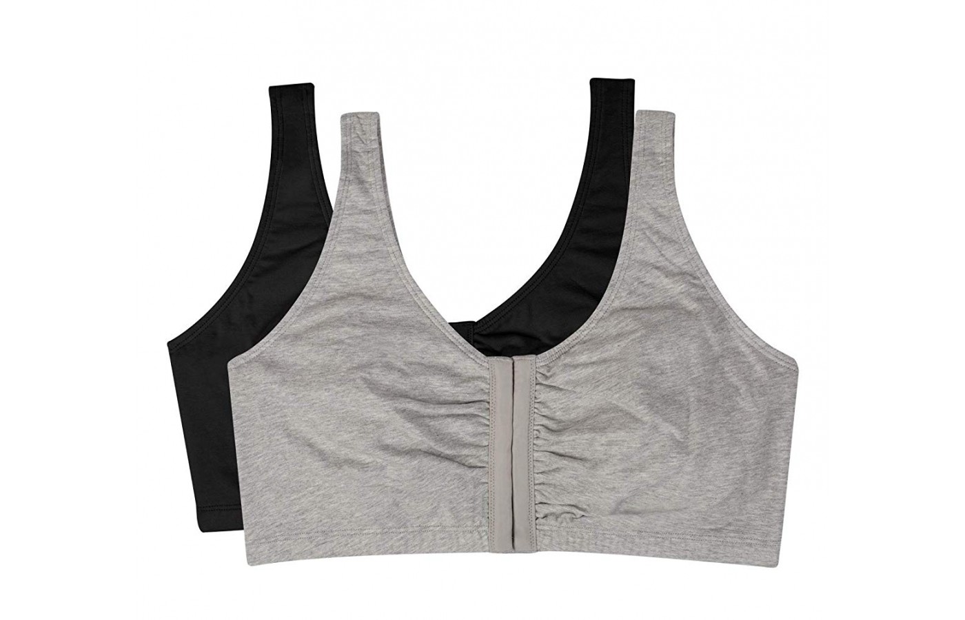 Fruit Of The Loom Front Close Sports Bra two pack