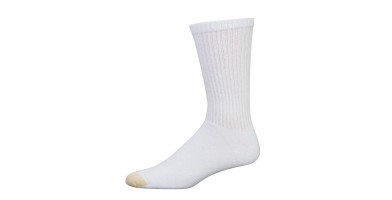 Gold Toe Crew Socks white side