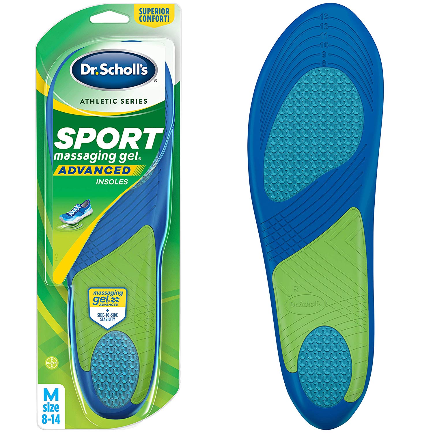 Dr. Scholl’S Sport Massaging Gel Advanced Insoles pack and product