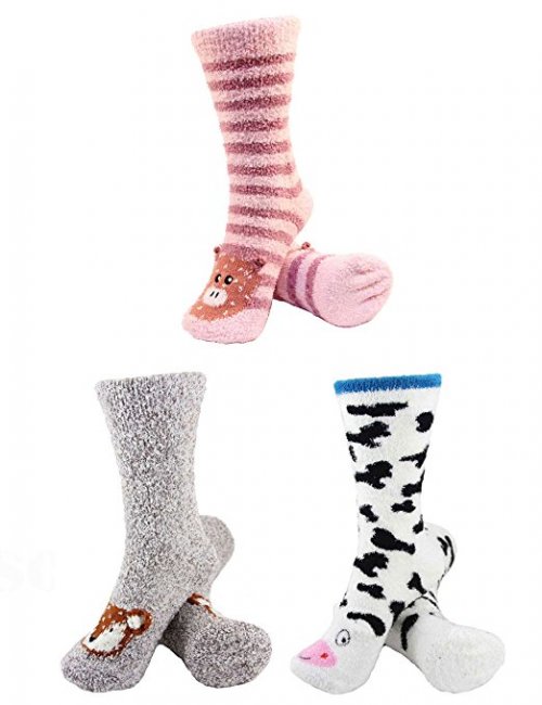 Ugly Fuzzy Socks-Quirky Cute Ugly Big Eyes Plush Socks，Soft Cute Funny  Designe Microfiber Slipper Socks Cozy Fuzzy Winter Warm Socks，for Women  Girls Colorful Indoors Slipper Socks 