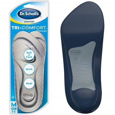 Dr Scholls target the three areas of the feet for total support