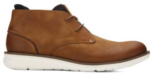 Kenneth Cole Casino Chukka light brown & tan boots side view