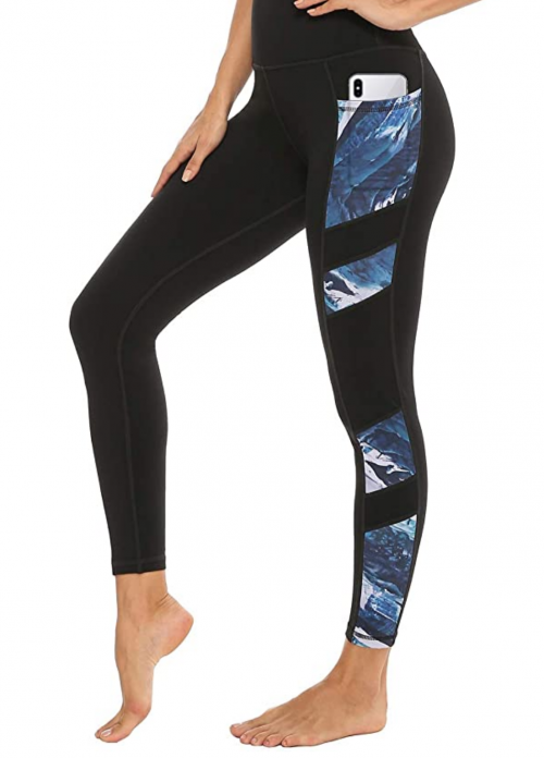 Persit Women's Printed Yoga Pants with 2 Pockets