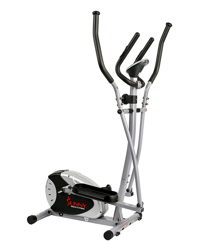 Sunny Health & Fitness SF-E905 Elliptical Machine Cross Trainer with 8 Level Resistance and Digital Monitor 