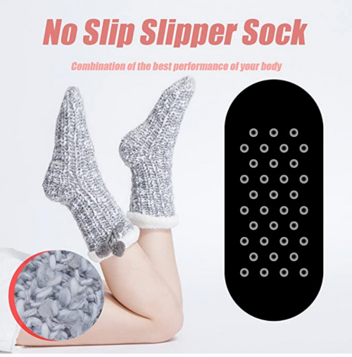 MaaMgic Womens Warm Fuzzy Slipper Socks Winter Girls Cozy Funny Grip Socks 