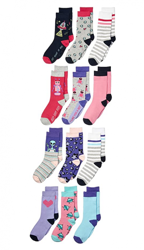 Spotted Zebra Kids Cotton Crew Socks 