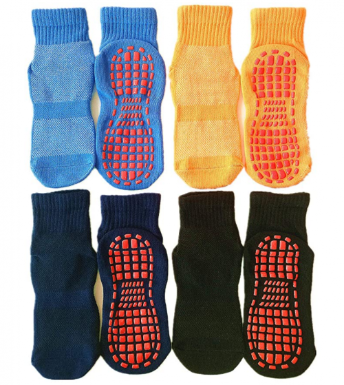 Leeshow 4Pairs Non-Slip Trampoline Socks for Kids
