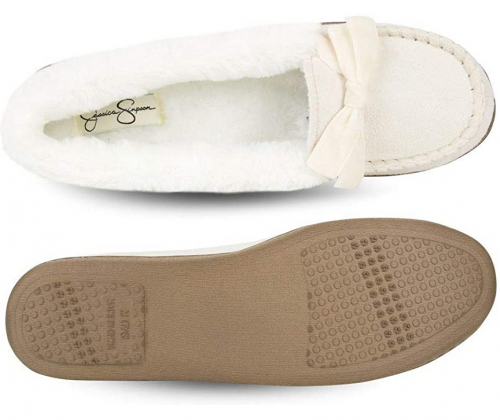 Jessica Simpson Women’s Micro Suede Moccasin Indoor Slipper Shoes  