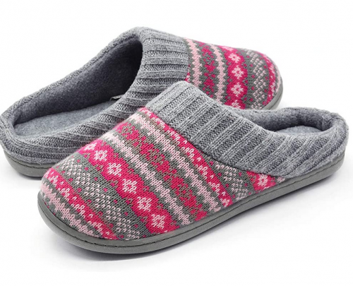 RockDove Women's Fair Isle Sweater Knit Memory Foam Slipper