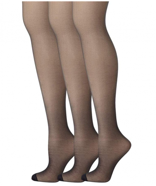 Hanes Womens Set of 3 Silk Reflections Control Top RT Pantyhose